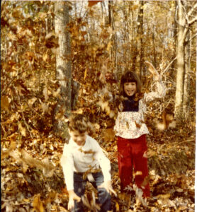 playing in leaves